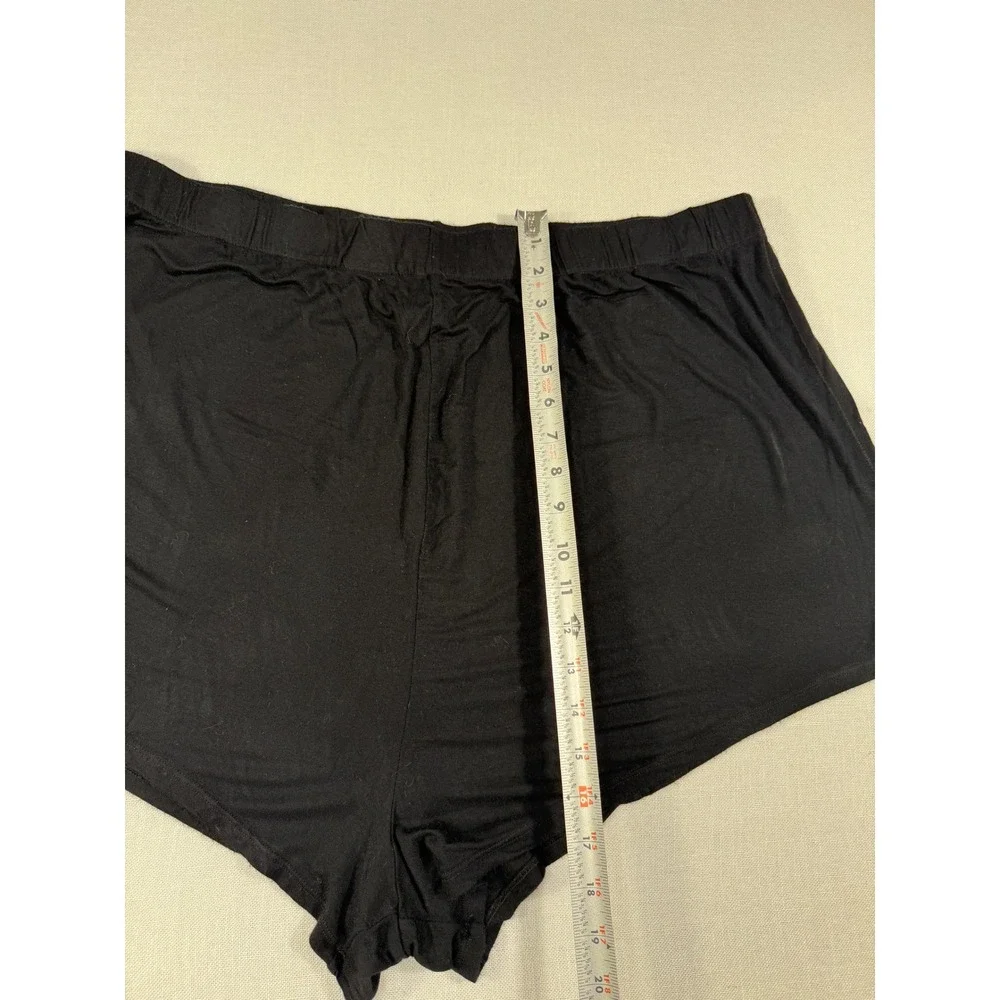 Skims Women Black Rayon Blend Elastic Waist Lounge Pajama Shorts 3XL